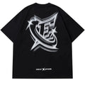 Retro Graphic Tee - Black front view
